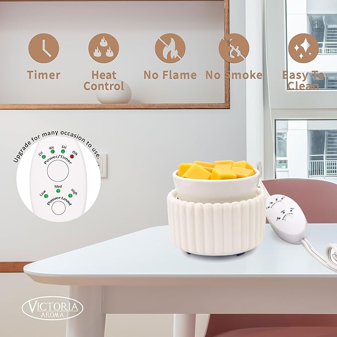 Ceramic Wax Melt Warmer with Timer Candle Warmer - Image 4
