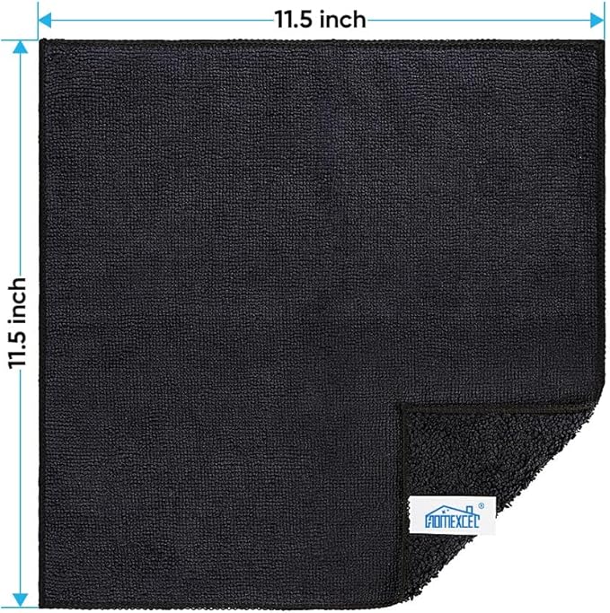 HOMEXCEL Black Microfiber Cleaning Cloth, 12 Pack Premium Microfiber Towels - Image 7