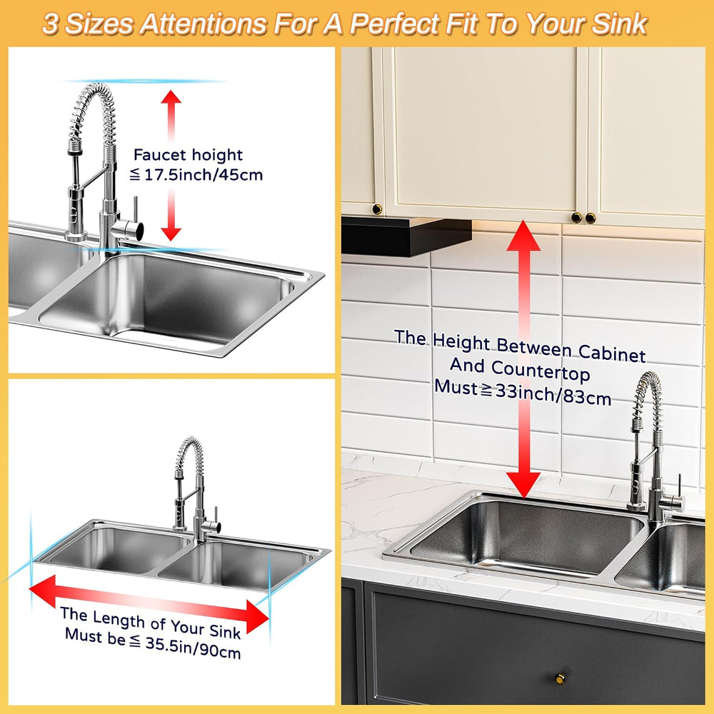 ADBIU Over The Sink Dish Drying Rack (Expandable Height and Length) Snap-On D...