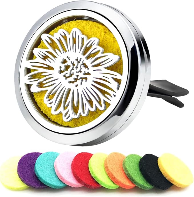 Sunflower Essential Oil Car Diffuser Vent Clips Car Diffuser Aromatherapy Vent by AZNECK
