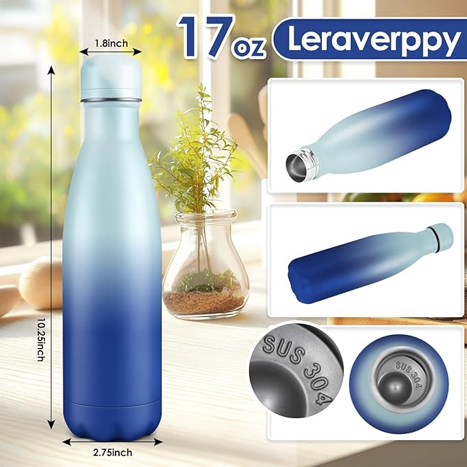 17oz Cola-Bottle Shaped Stainless Steel Leak-proof Water Bottle, Double Wall - Image 2