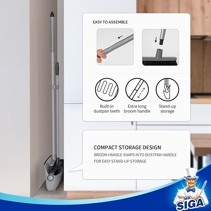 MR.SIGA Broom and Dustpan Set - Image 6