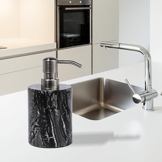 Marble Soap Dispenser with Stainless Steel Pump, 6 Ounces - Image 6