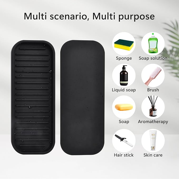 Silicone Sponge Holder Kitchen Sink Organizer Tray Dish Caddy Soap Dispenser - Image 7