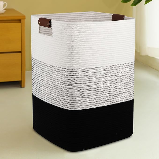 Laundry Hamper 96L Extra Large Laundry Basket, Woven Blanket Basket, Cotton by SIXDOVE