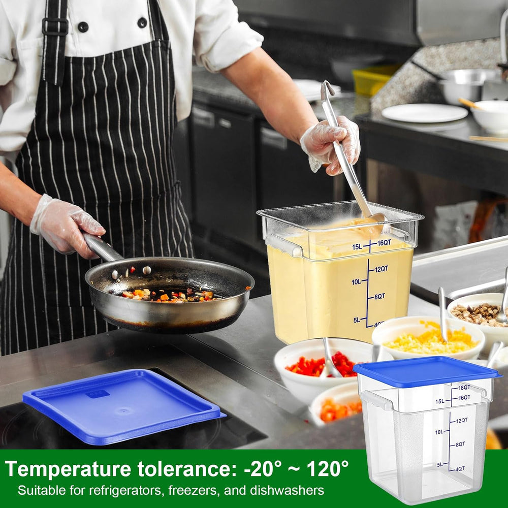 FoldTier 2 Pieces Square Food Storage Containers Polycarbonate Clear food Con...