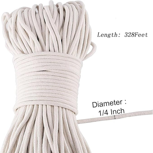 ZOENHOU Cotton Rope, 328 Feet, Clothesline, Laundry Line, DIY Crafts, Art - Image 2