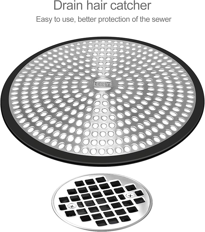 LEKEYE Shower Drain Hair Catcher | Strainer | Shower Stall Drain Cover | - Image 2