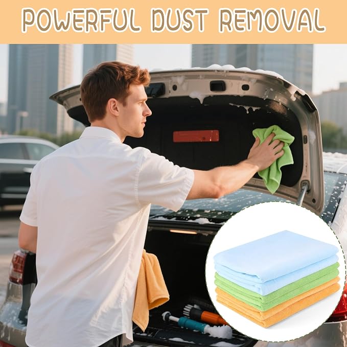 6 Pack Extra Large Microfiber Cleaning Cloths 20"x30", Lint-Free Reusable Towels - Image 5