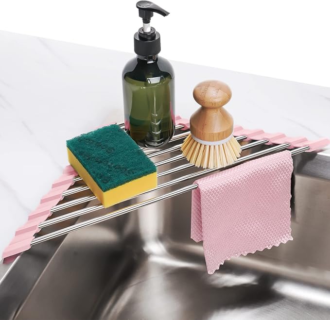 Tomorotec Triangle Foldable Dish Drying Rack, Small Roll-Up Stainless Steel by Tomorotec
