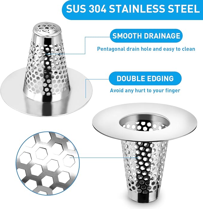 2PCS Bathroom Sink Drain Strainers, Drainer Filter, Fit - Image 3