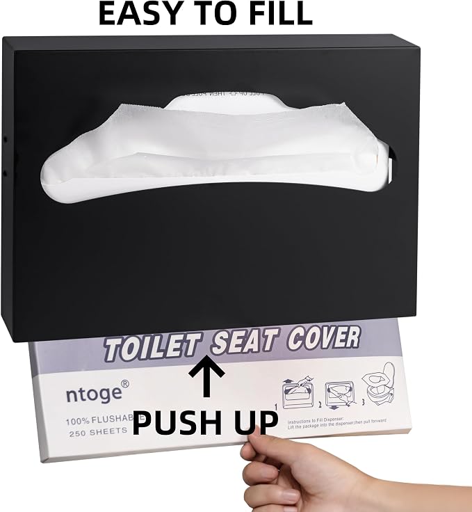 Toilet Seat Cover Dispenser, Commercial Stainless Steel Brushed Toilet Seat - Image 5