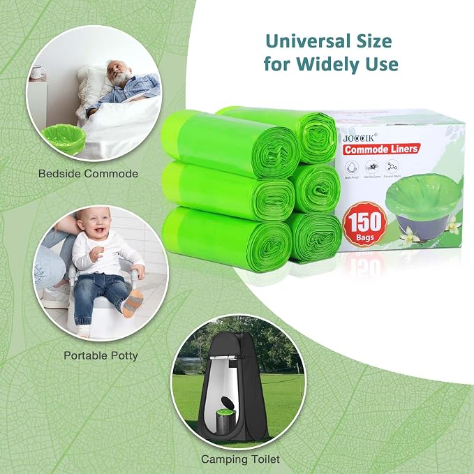 Commode Liners for Bedside Commode Vanilla Scented 150pcs Disposable Bags - Image 5