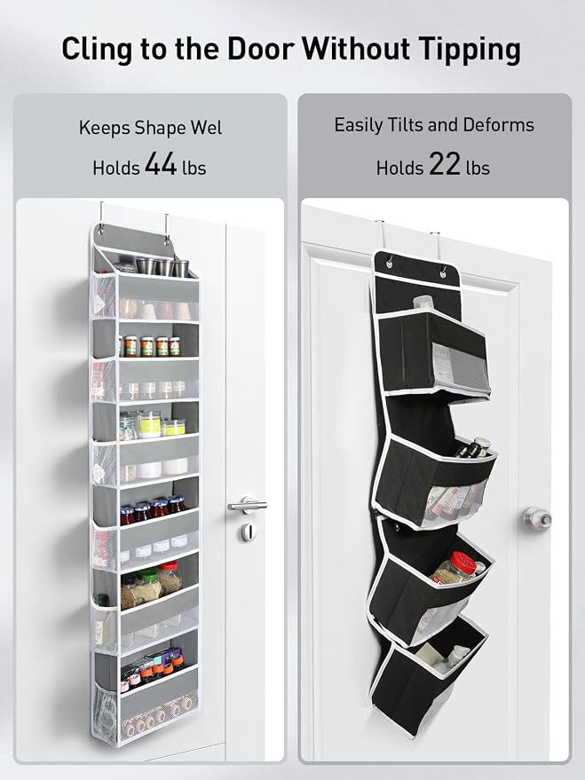 Yecaye 2 Pack Over The Door Organizer, 6-Tier Closet Door Hanging Organizer - Image 3
