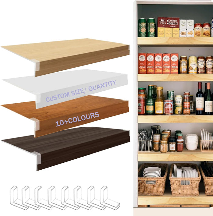 4PCS Custom Size Wire Shelf Cover for Pantry, Moisture-Resistant & Removable, 0.3 Inch Thick PVC Wire Rack Covers for Shelves, Shelf Covers for Wire Shelving, Kitchen, Closet, Bathroom, Office