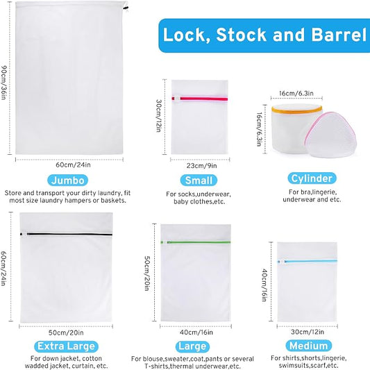 7 Pcs 7 Size Mesh Laundry Bags for Delicates - Image 2