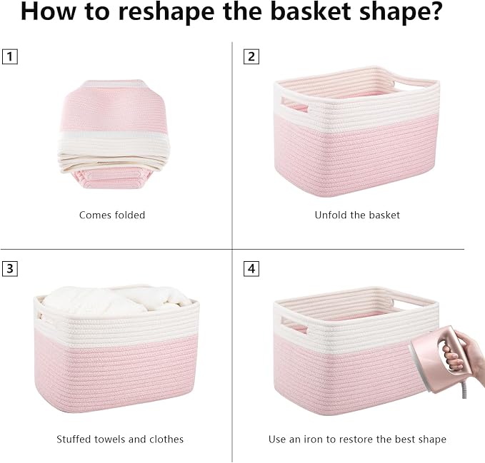 OIAHOMY 4 Pack Storage Baskets for Organizing, Basket for Shelves - Image 7