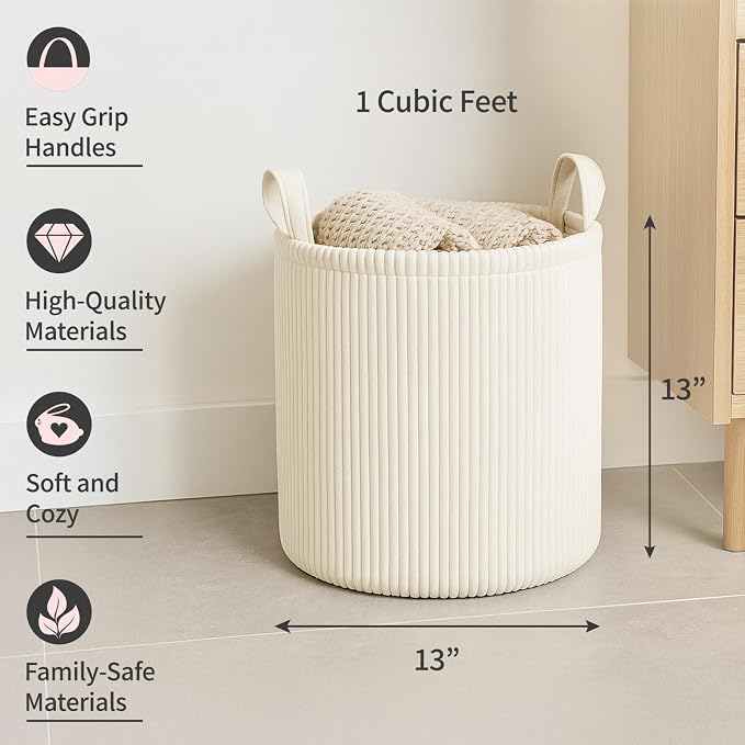 PUTSKA Blanket Basket – Round Storage - Image 2