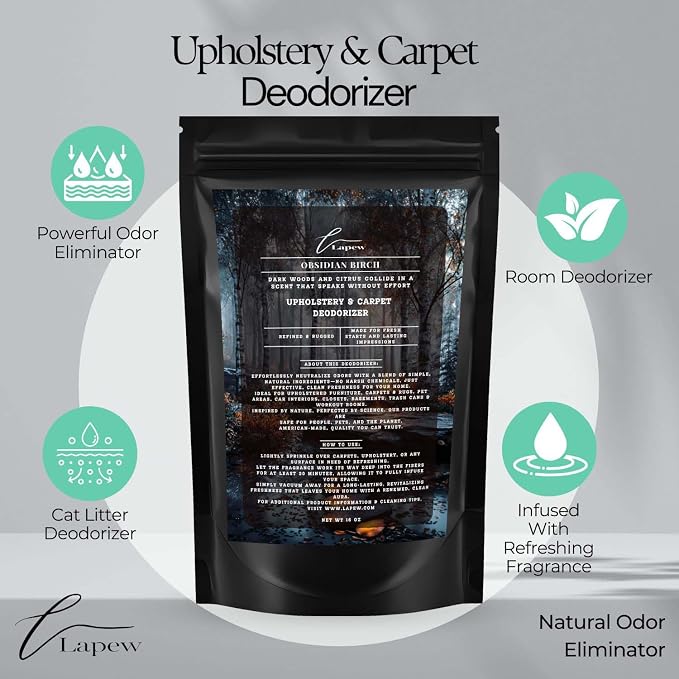 Obsidian Birch Carpet Freshener Powder: Powerful Odor Eliminator - Image 4