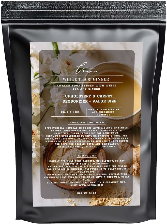 White Tea & Ginger Carpet Freshener Powder Refill 36 oz | Powerful Odor by Lapew