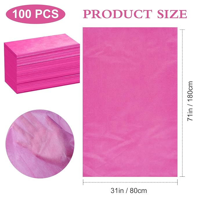 100 Pack Disposable Bed Sheets – 31.5 x 71 in Waterproof Non-woven Sheets - Image 2