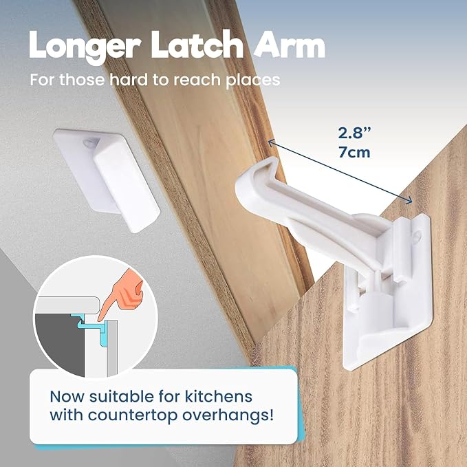 Upgraded Invisible Baby Proofing Cabinet Latch Locks - Image 4
