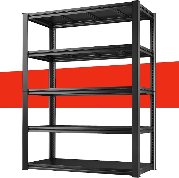 Raybee Garage Shelving 2000LBS Storage Shelves Adjustable Metal Shelves 5 Tier by Raybee