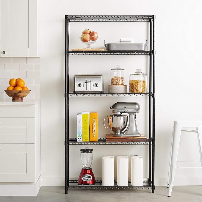 Amazon Basics 5-Shelf Adjustable Heavy Duty Steel Wire Rack Storage Shelving - Image 4