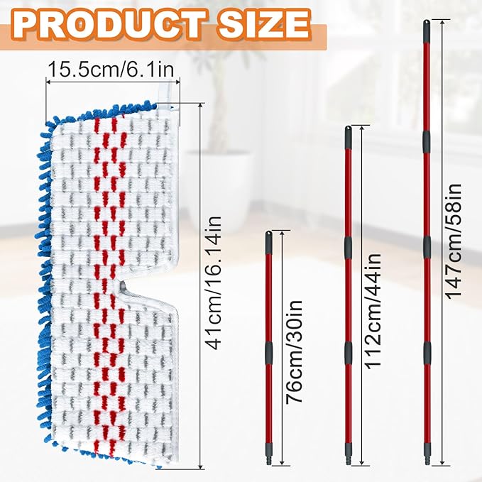 Microfiber Mops for Floor Cleaning, Flat Mop for Wet & Dry Use, Dust Mop for - Image 3