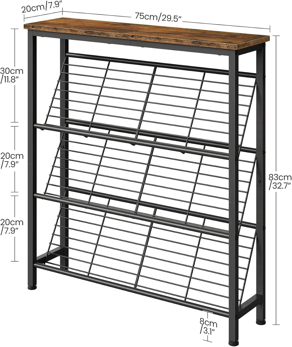 CHOEZON Shoe Rack, 4-Tier Narrow Shoe Storage Shelf, Slim Shoe Rack with Wood...