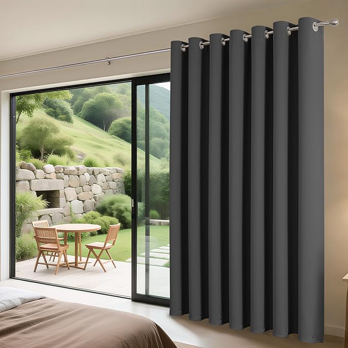 Joydeco Blackout Patio Sliding Door Curtains 84 Inches Long, Grommet Privacy - Image 3
