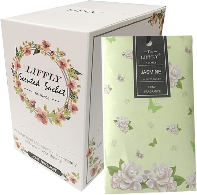 14 Packs Jasmine Scented Sachets by LIFFLY