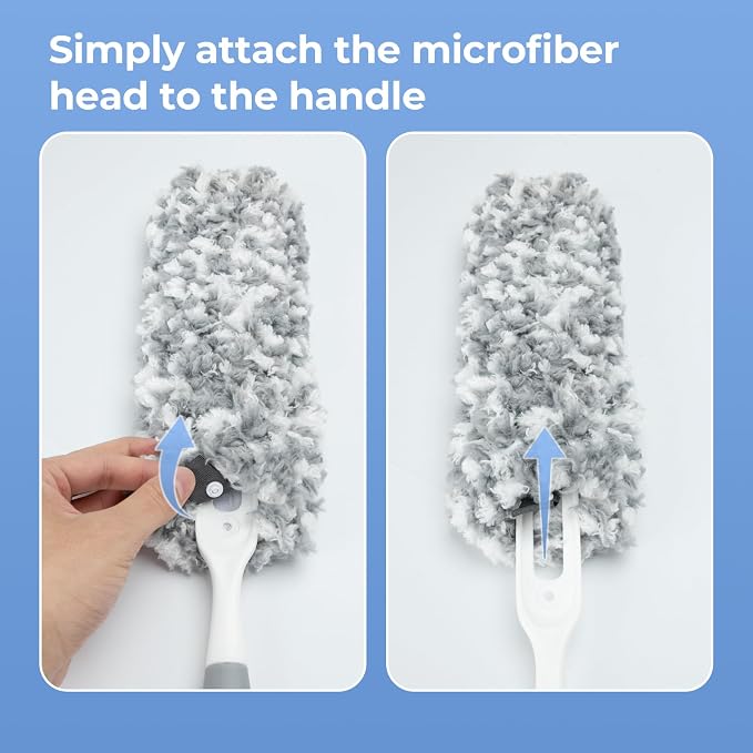 Microfiber Duster with an Extra Washable and Reusable Duster Head, Microfiber - Image 5