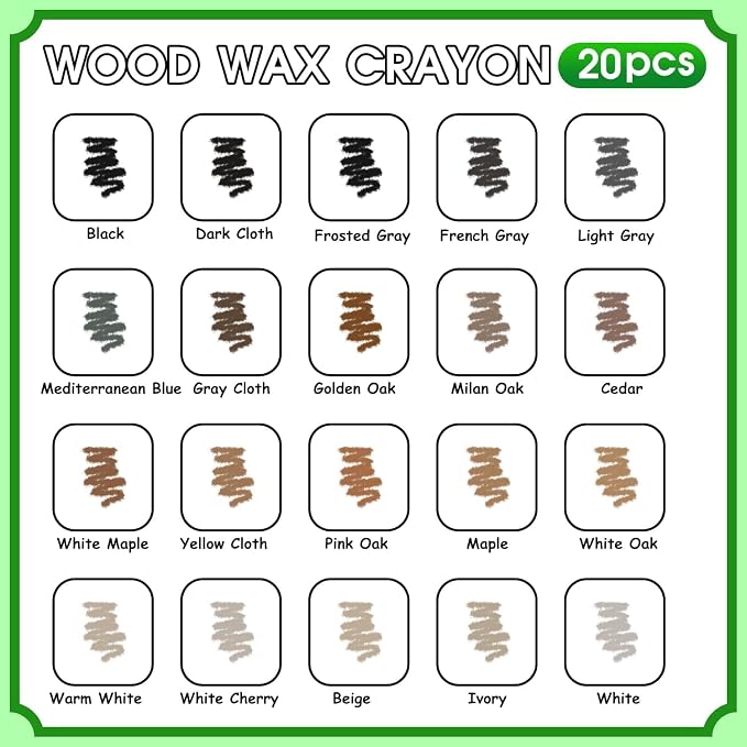Furniture Markers Touch Up, 20 Colors Wood Filler Sticks, Wood Wax Crayons - Image 2