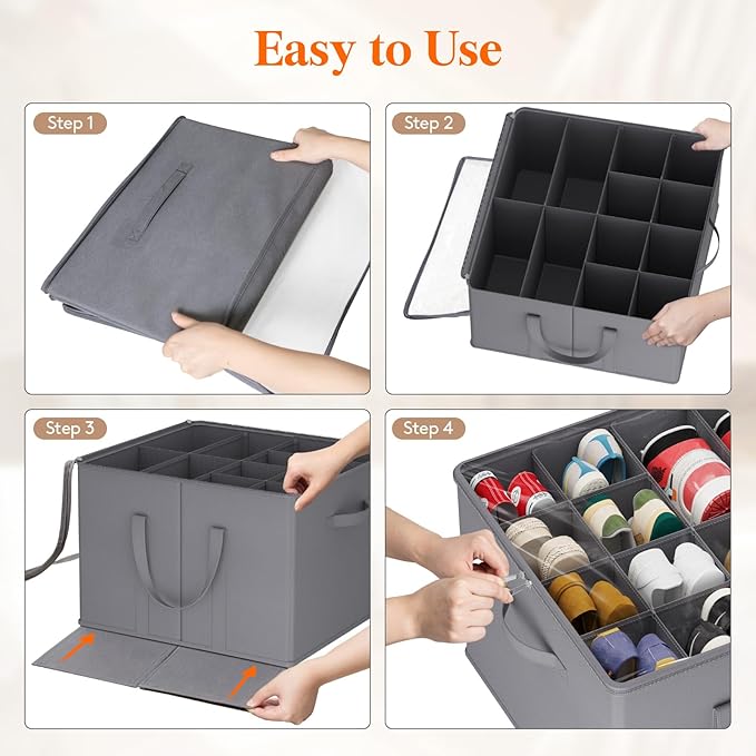 Lifewit Shoe Storage Organizer for Closet Fits 12-16 Pairs, Fabric Large Shoe - Image 6