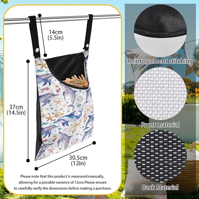 Cute Dophin Clothespin Bag Clothespin Storage - Image 6