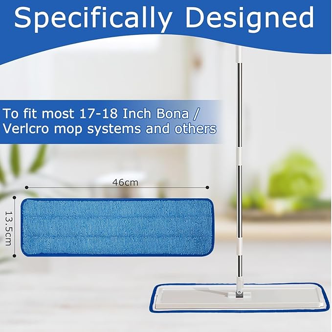 12 Pack Microfiber Mop Pad Universal Commercial/Industrial/Professional 17-18 - Image 3
