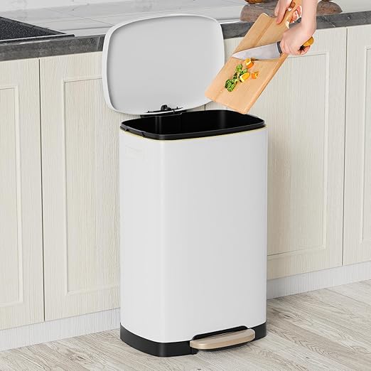 13 Gallon Trash Can with Lid, 50L Fingerprint Proof Stainless Steel Kitchen - Image 2
