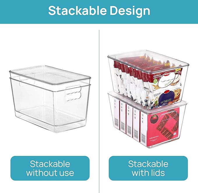 Vtopmart 6 Pack Clear Stackable Storage Bins - Image 3