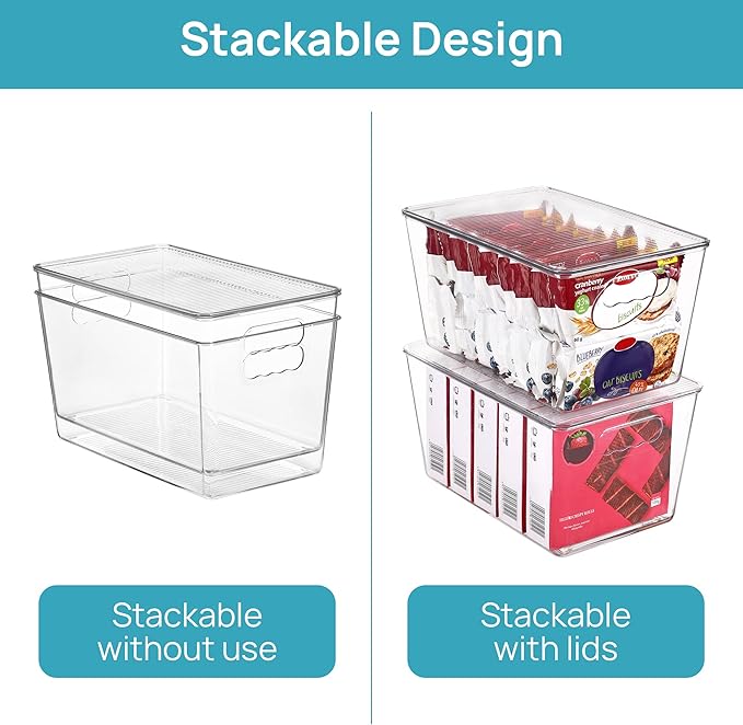 Vtopmart 10 Pack Clear Stackable Storage Bins - Image 3