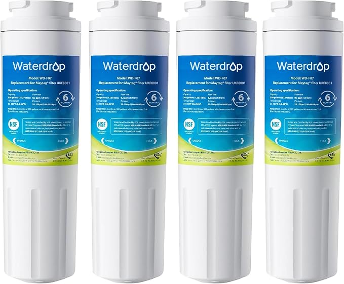 Waterdrop EDR4RXD1 Replacement for EveryDrop® Filter 4, Whirlpool® UKF8001 by Waterdrop