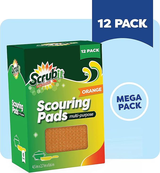 SCRUBIT Multi-Purpose Dish Scrub Sponge, Non Scratch Scouring Pads, Cleaning - Image 5