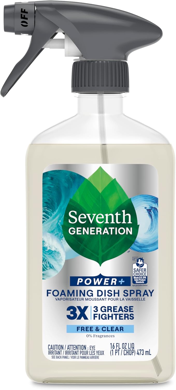 Seventh Generation Foaming Dish Spray, 3X Grease Fighters, Free & Clear by SeventhGeneration