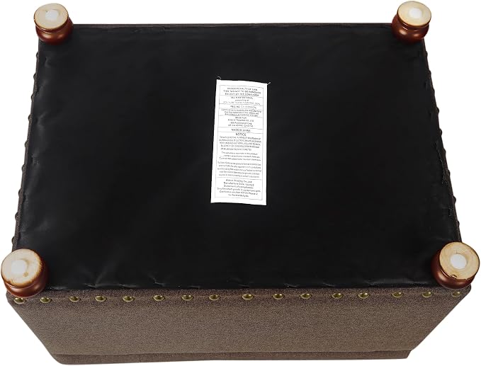 Joveco Storage Ottoman Linen Tufted Bench, Rectangular Footrest Footstool - Image 7