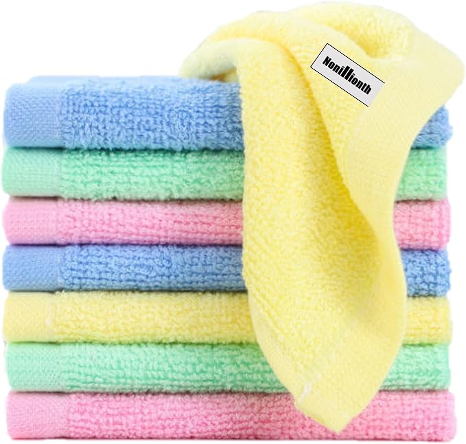 Bamboo Microfiber Cleaning Cloth-8Pcs Kitchen Wash Cloths, Wood Fiber Window by Nonillionth