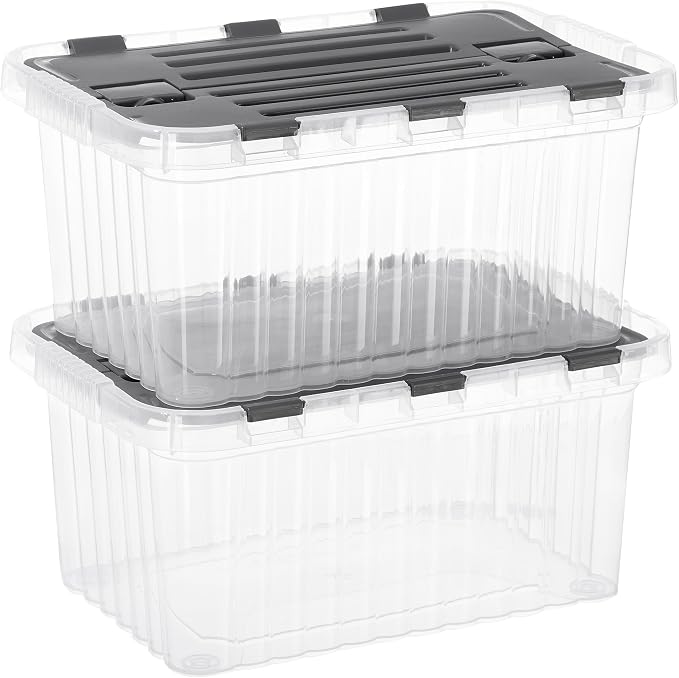 Superio Storage Bins with Lids, Stackable Totes, BPA Free, Odor Free, Organizer by Superio