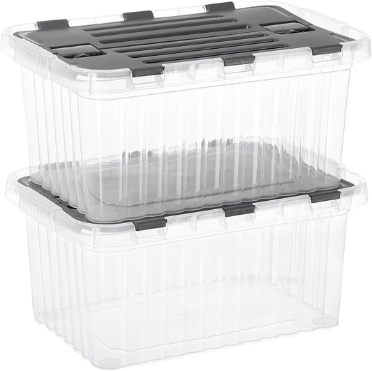 Superio Storage Bins with Lids, Stackable Totes, BPA Free, Odor Free, Organizer by Superio
