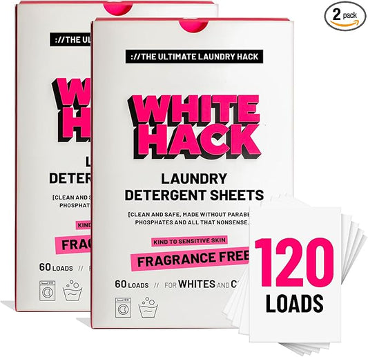 Fragrance Free Laundry Detergent Sheets | Clothes Detergent Laundry Soap Sheets by WhiteHack