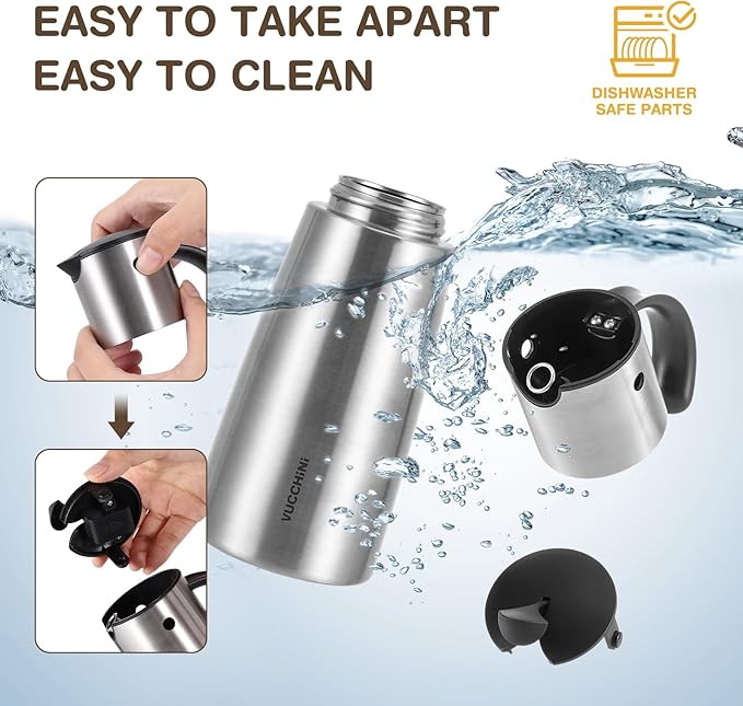 Vucchini Oil Dispenser Bottle Stainless Steel-Auto Flip Kitchen Oil and Vinegar - Image 4
