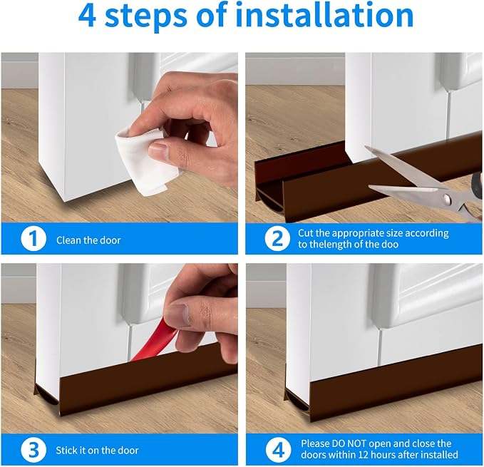 Door Draft Stopper, Strong Adhesive Door Sweep - Image 6